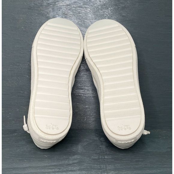 Coach White Leather Suede Slip On G1668 - Picture 4 of 5